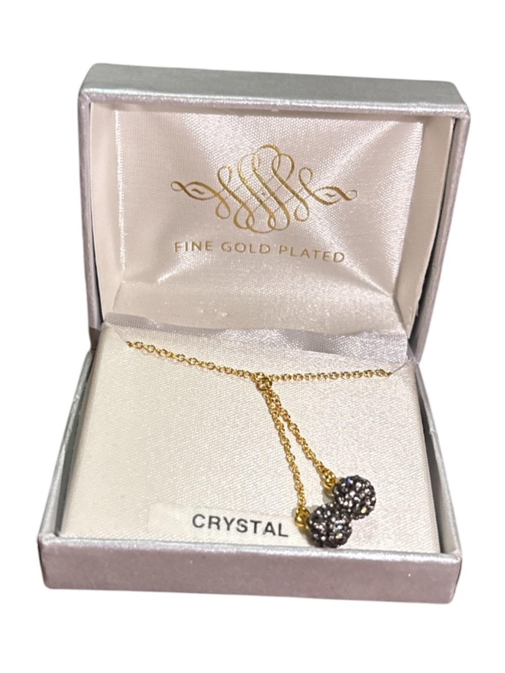 Fine Gold-Plated Genuine Crystal Ball Necklace - Picture 4 of 4